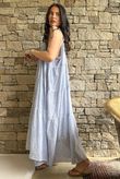 Lenni Cotton Tiered Dress Washed Denim